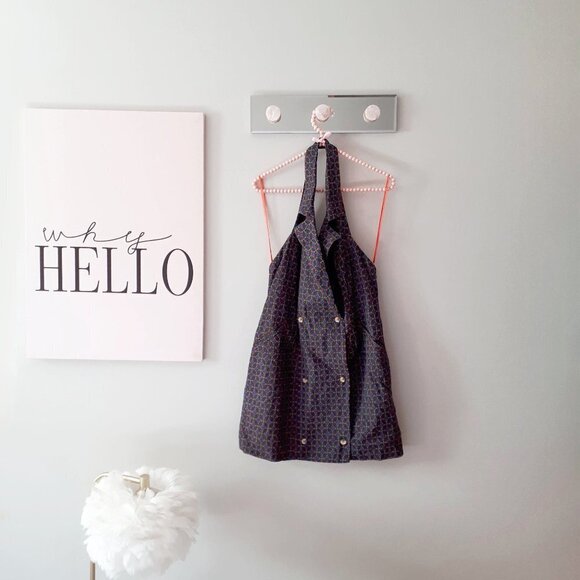 NWOT Free People navy blue & orange halter neck blazer mini dress, S - Picture 6 of 10